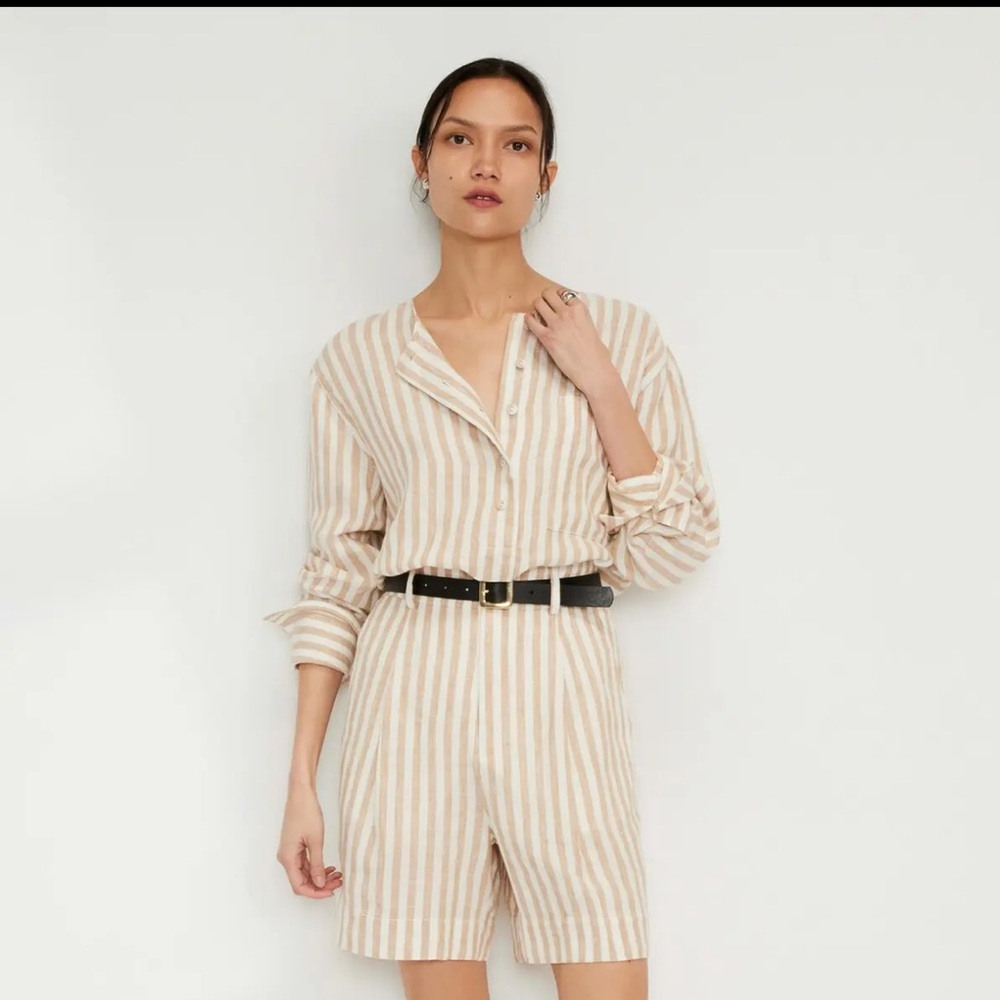 Everlane The Linen Way-High® Drape Short 2 / Bone / Caramel